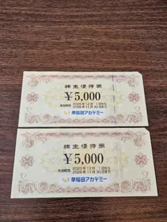 早稲田アカデミー　株主優待券【10000円分】(簡易的な防水包装有)
