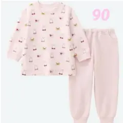 新品未開封｜ ユニクロ 長袖 パジャマ ミッフィー 90 キルティング 薄ピンク