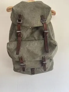 実物 ルーマニア軍 VINTAGE マウンテン バックパック 茄子紺 レザー