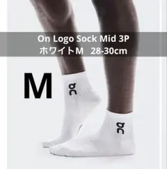 新/タグ-On Logo Sock Mid 3P ホワイトM 28-30
