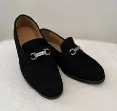 Yves Saint Laurent スエード ロゴビットローファー 26EEE