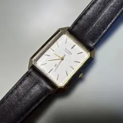 CITIZEN QUARTZ メンズ腕時計 スクエア ゴールド (バッテリー切れのサムネイル