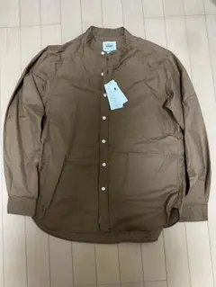 GLOBAL WORK バンドカラーシャツ ブラウン Sのサムネイル