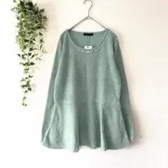 【新品】seflayer カットソー 【L】チュニック 長袖 ターコイズブルー