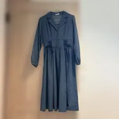 axes femme デニムブルー ワンピース 長袖