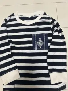ストライプ 長袖 Tシャツ ポケット付き