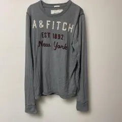 A&FITCH グレー ロングスリーブカットソー アバクロフィッチ