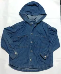 デニムシャツ フード付きデニムシャツ デニムジャケット110cm
