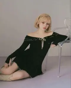 andmary Fleur knit mini dress - メルカリ