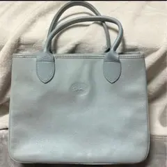 Longchamp ロンシャン レザー トートバッグ ライトブルー 水色