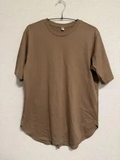 【UNIQLO】ユニクロ Tシャツ ブラウン 無地 Lサイズ 半袖