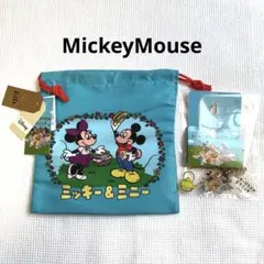ミッキーマウス　巾着　アクリルチャーム　新品　ミッキー&ミニー