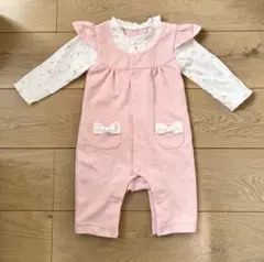 ピンクロンパース 80サイズ フリル付き