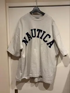 NAUTICA ノーティカ カレッジロゴ Tシャツ グレー オーバーサイズ 半袖