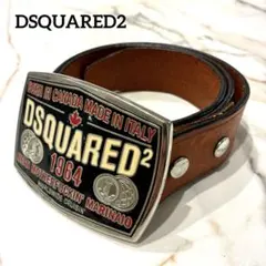 DSQUARED2 1964バックル レザーベルト ブラウン イタリア製 本革