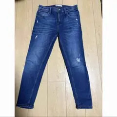 【美品　即購入OK】ZARAダメージ加工 スキニージーンズダークブルー