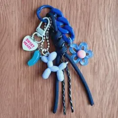 パラコードバッグチャーム【ネイビー×ブラックブルー】BalloonDog-BL
