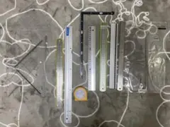 定規セット 透明プラスチックと金属製