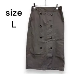 【美品】GU ジーユー ロングタイトスカート カーキ Lサイズ