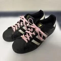 adidas Superstar ブラック ホワイト ピンクシューレース28cmのサムネイル