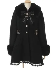 リズリサ　Aライン　コート　ブラック