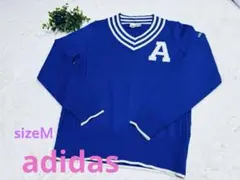 adidas ゴルフVネックセーター サイズM スカイブルー