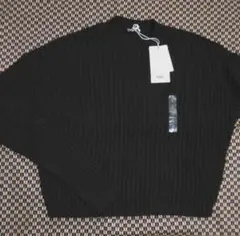 値下げユニクロ U 新品タグ付コットンミドルゲージクロップドクルーネックセーター