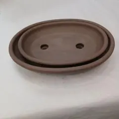 陶器製楕円形植木鉢浅型2個セット