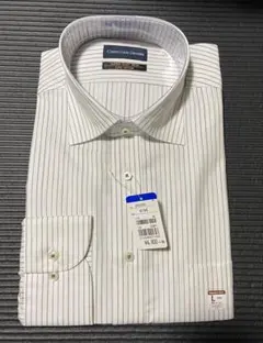 CHRISTIAN ORANI ホワイトストライプ ワイシャツ L