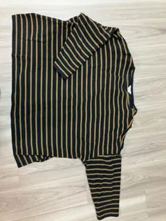 ストライプ 長袖 ボートネック トップス