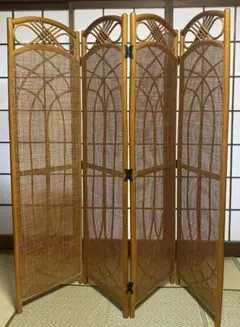 昭和レトロ アーチ型ラタンプランターラック 花台 折りたたみ式