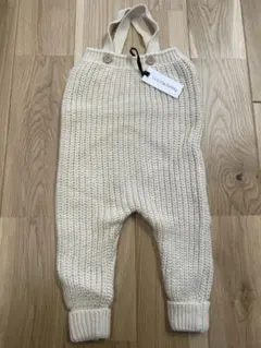 1＋in the family　サスペンダー付きニットパンツ　エクリュ　12m
