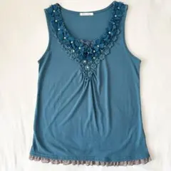axes femme タンクトップ レース フラワー ビジュー トップスのサムネイル