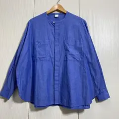 新品＊かぐれ＊ダブルポケットワイドシャツ＊BLUE カグレ かぐれ コットンダブルポケットワイドシャツ （ブルー