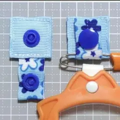 ブルー系☆かんたん名札付けワッペン/ネームタグ/夏服準備 水色花柄☆かんたん名札付けワッペン/ネームタグ/夏服準備/現品限り