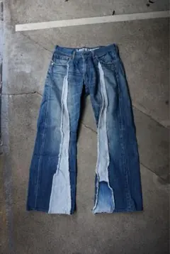 【希少】Levi's 再構築 リメイク デニム パンツ ワイド フレア 一点物