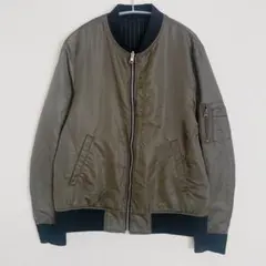 リバーシブルMA-1【S】ブルゾン カーキ ライプ ジャケット カジュアル