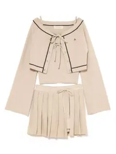 andmary Jennie line knit set up beige