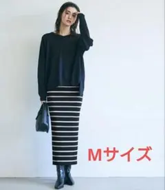 【新品未使用】coca リブニットスカート　レディース　ボーダー　ストライプ