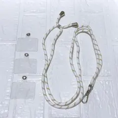 ル*カ様 【白】スマホストラップ 首掛け ショルダーストラップ 1本透明タグパッ