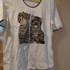 伊太利屋 半袖Tシャツ ヒョウ柄プリントのサムネイル