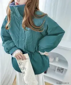 新品！Classical Elf 裏キルティング配色レトロハーフジップブルゾン