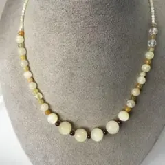 【天然石★ガーネット他★パールネックレス★ハンドメイド★ファッション★ネックレス