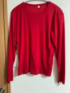 GU ソフトシアークルーネック レッド XL