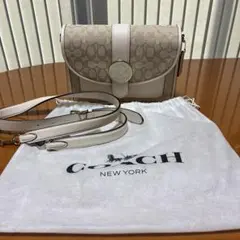COACH ショルダーバッグ シグネチャー ベージュ ホワイト