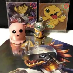 デジモン　ソフビ　指人形　駒　ミニ フィギュア　シール　セット　希少