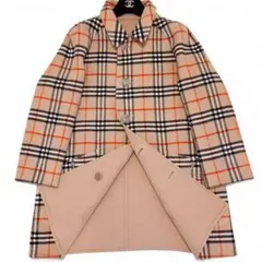 BURBERRY リバーシブル ウール ノバチェック ピーコート レディース