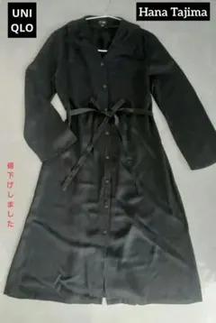UNIQLO ハナタジマ ブラックサテンワンピース