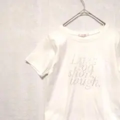 ems 半袖Tシャツ ホワイト 　ビジュー　装飾　メッセージのサムネイル