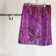 1点のみ✨Midnight Velvet 【L】紫色 葉柄 タイトスカート 派手